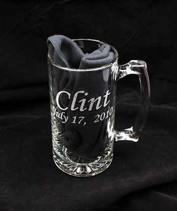 engraved beer mug